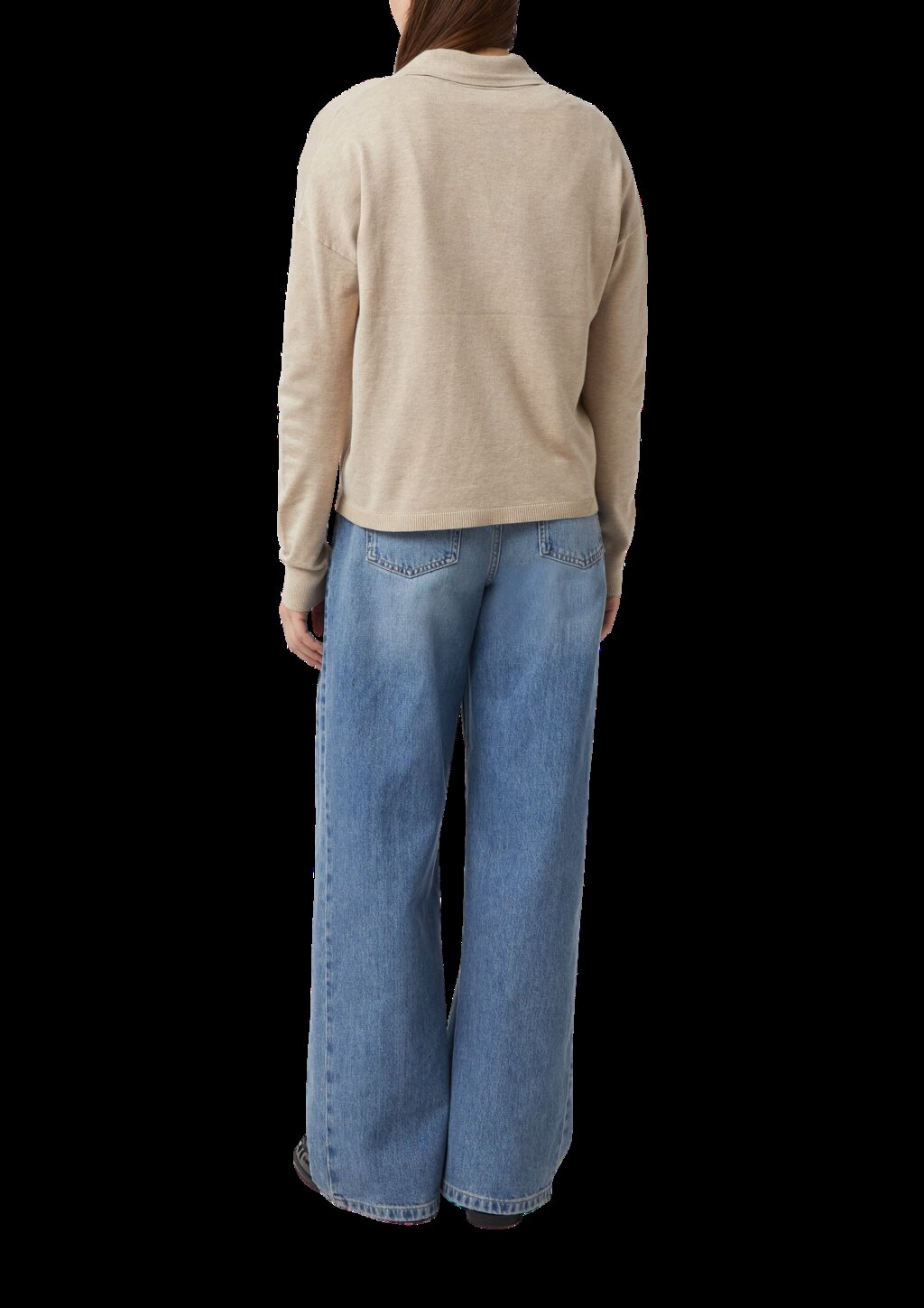 Feinstrickpullover aus Viskosemix mit Polokragen