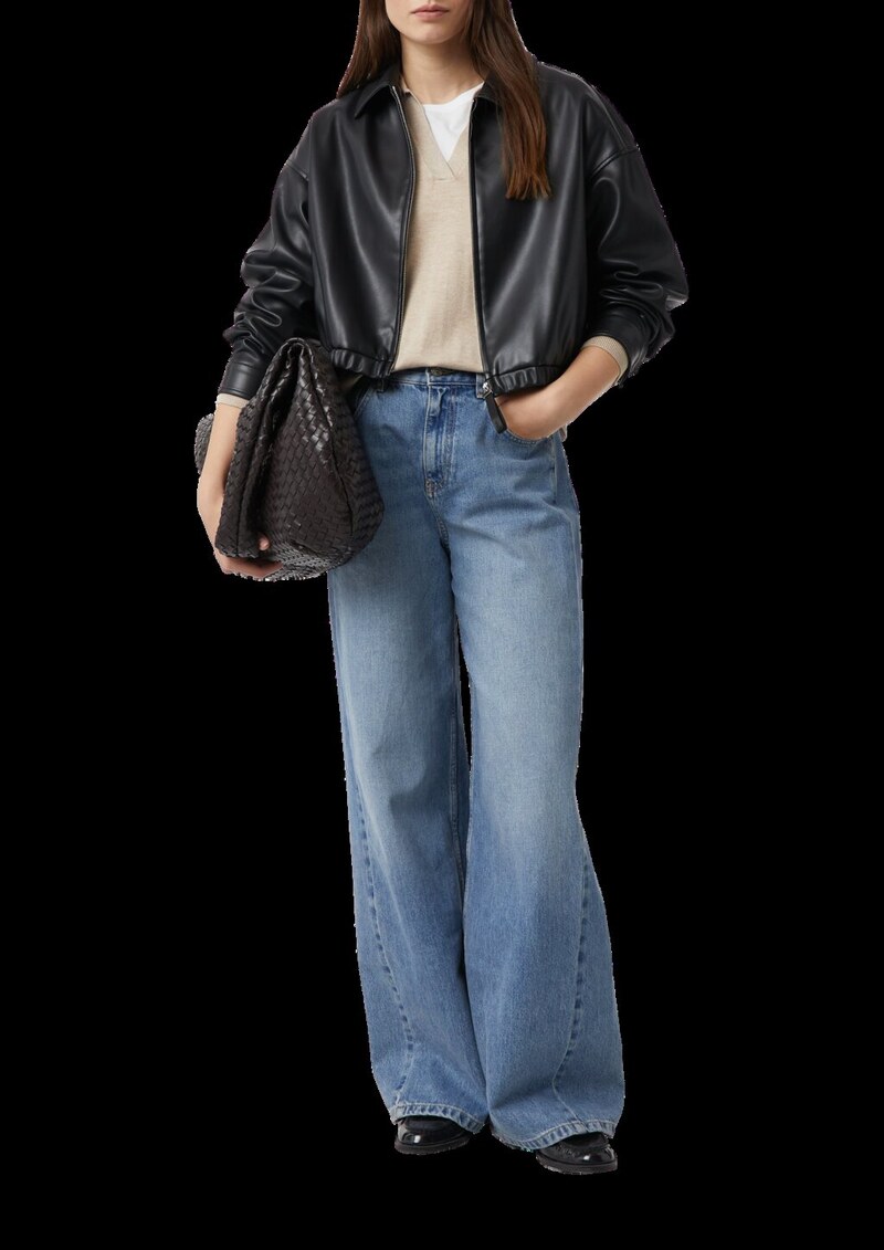 Feinstrickpullover aus Viskosemix mit Polokragen