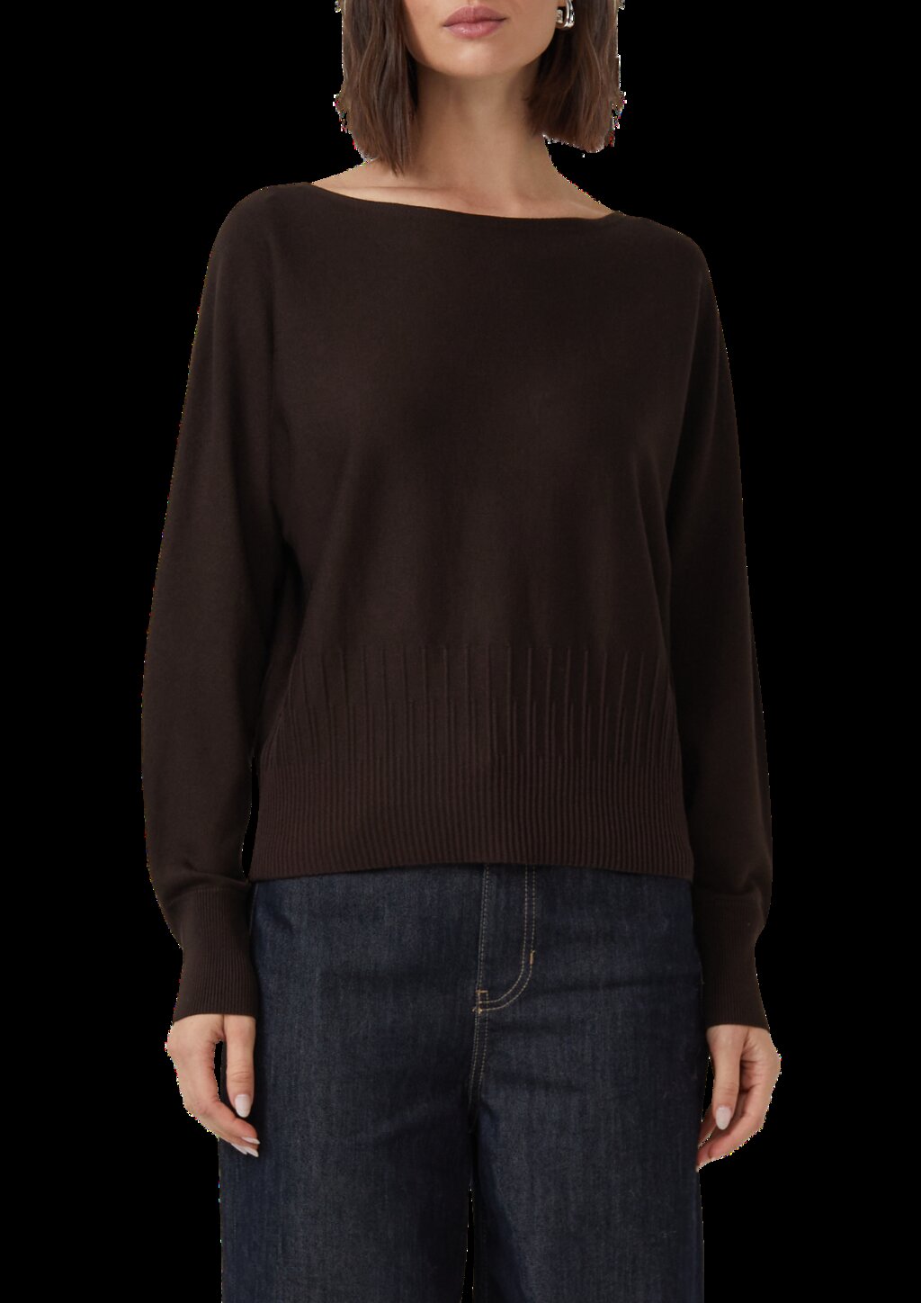 Feinstrick-Pullover mit Strukturmuster am Saum