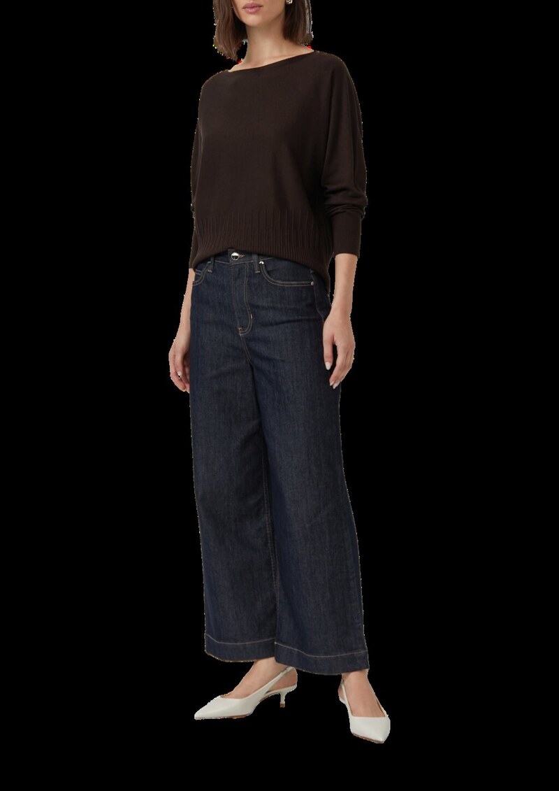 Feinstrick-Pullover mit Strukturmuster am Saum