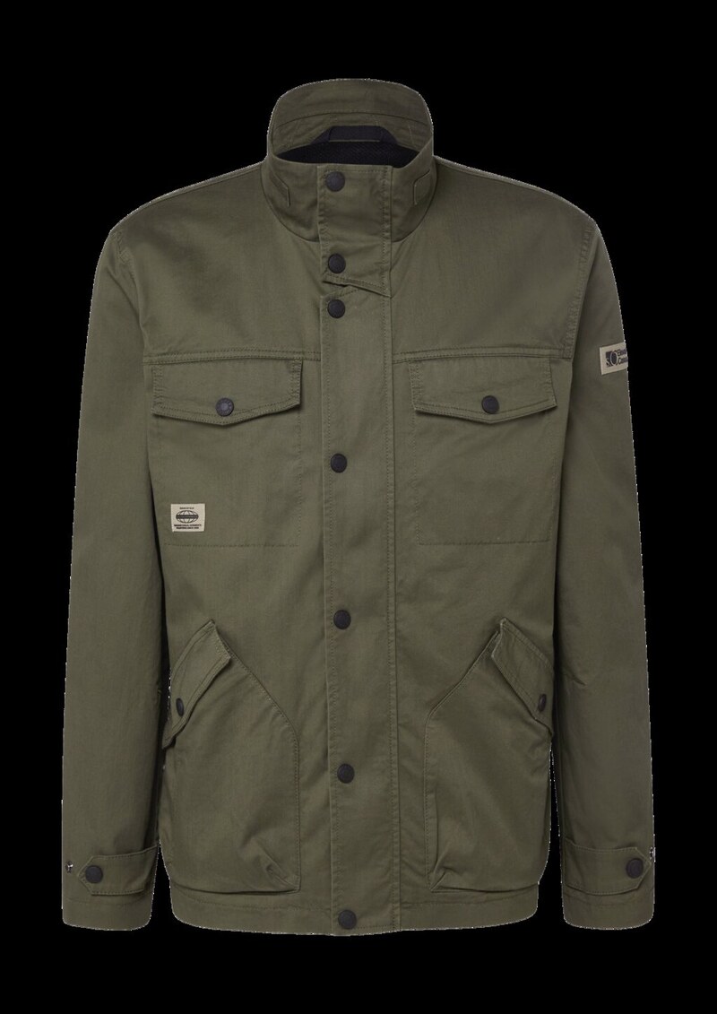 Baumwolljacke mit Twill-Struktur und aufgesetzten Taschen