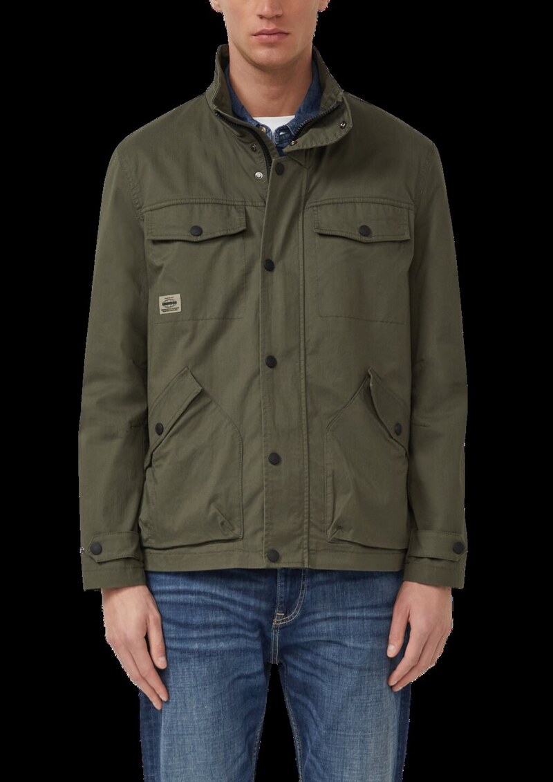 Baumwolljacke mit Twill-Struktur und aufgesetzten Taschen