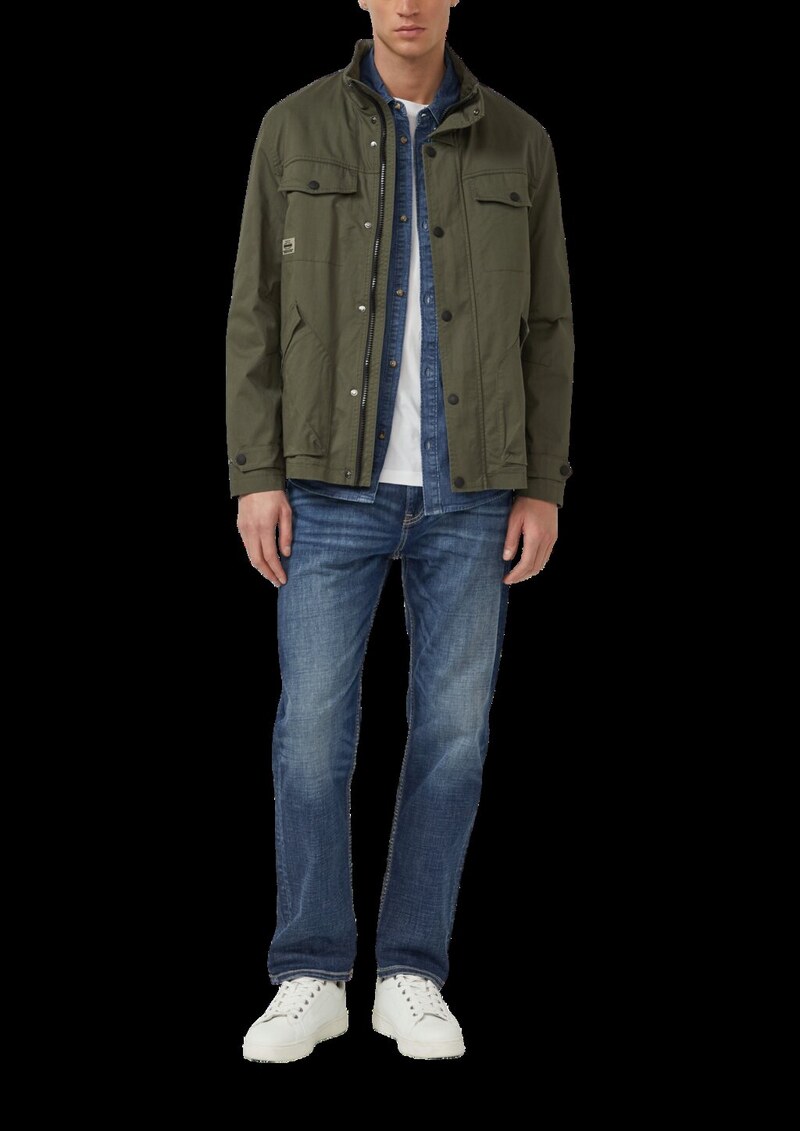 Baumwolljacke mit Twill-Struktur und aufgesetzten Taschen