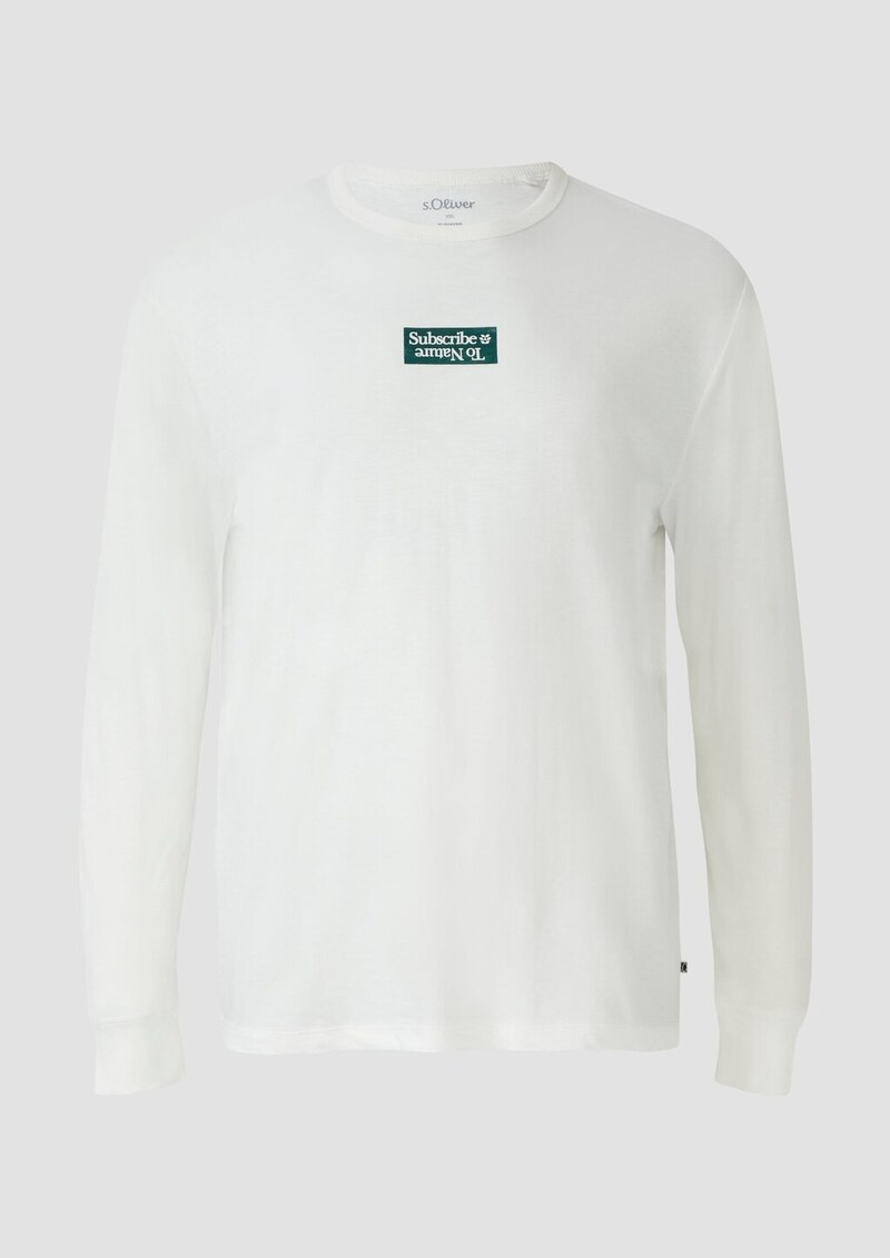 Longsleeve mit Flammgarnstruktur und Frontprint