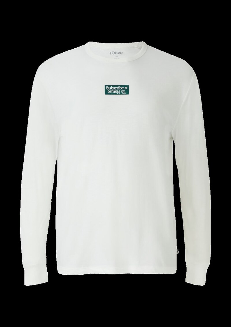 Longsleeve mit Flammgarnstruktur und Frontprint