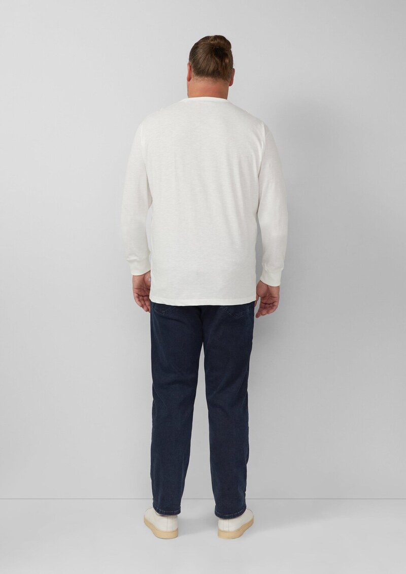 Longsleeve mit Flammgarnstruktur und Frontprint