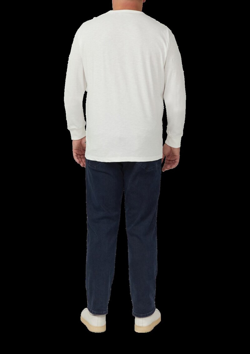 Longsleeve mit Flammgarnstruktur und Frontprint