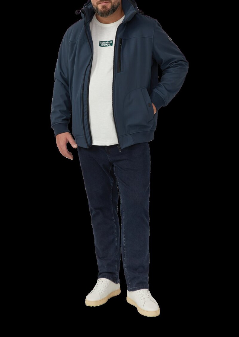 Longsleeve mit Flammgarnstruktur und Frontprint