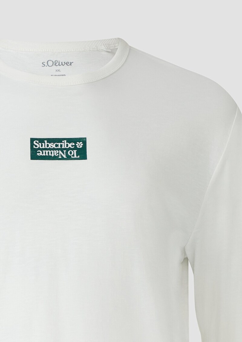 Longsleeve mit Flammgarnstruktur und Frontprint