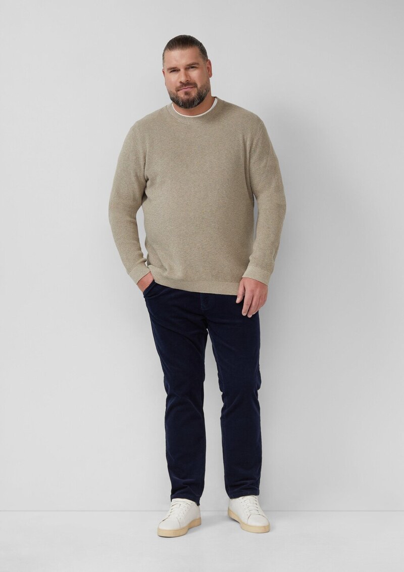 Strickpullover mit Crew Neck und Strukturmuster