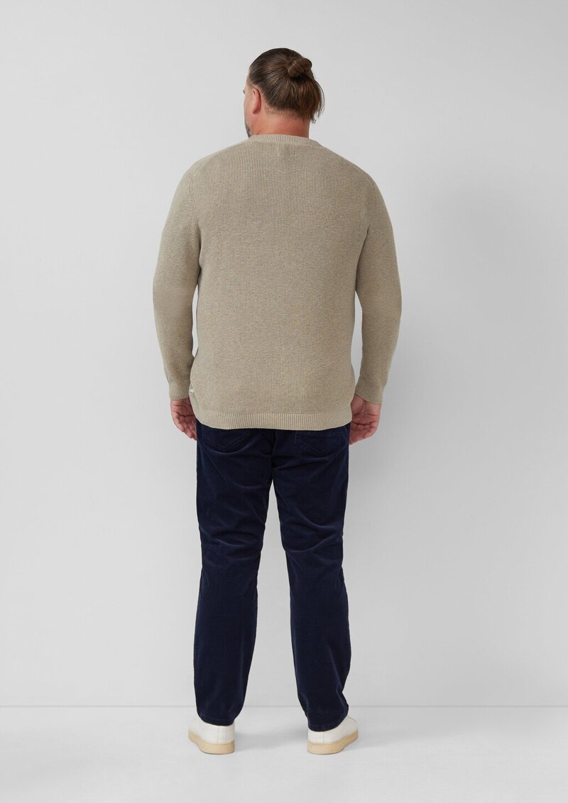 Strickpullover mit Crew Neck und Strukturmuster