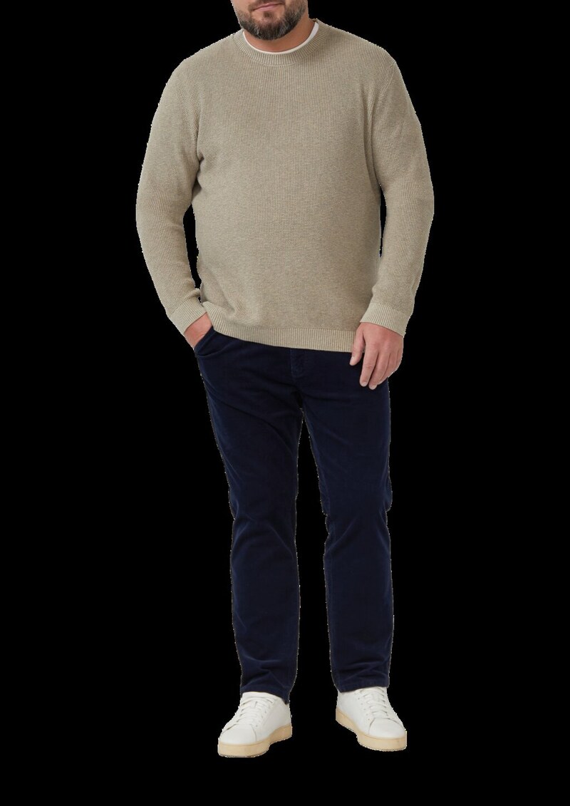 Strickpullover mit Crew Neck und Strukturmuster