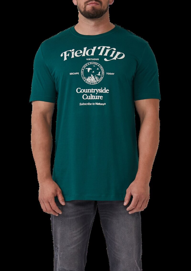 Baumwoll-T-Shirt mit Frontprint