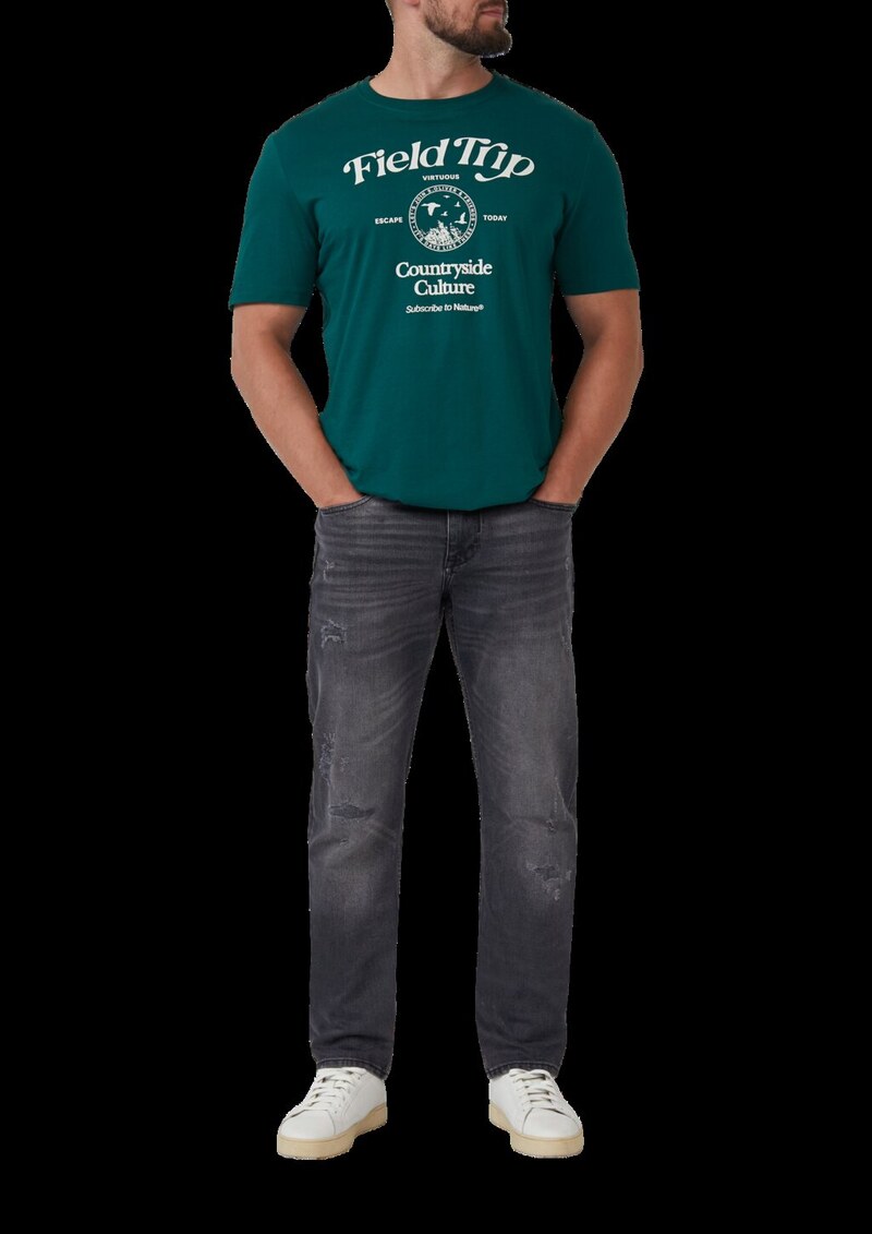 Baumwoll-T-Shirt mit Frontprint