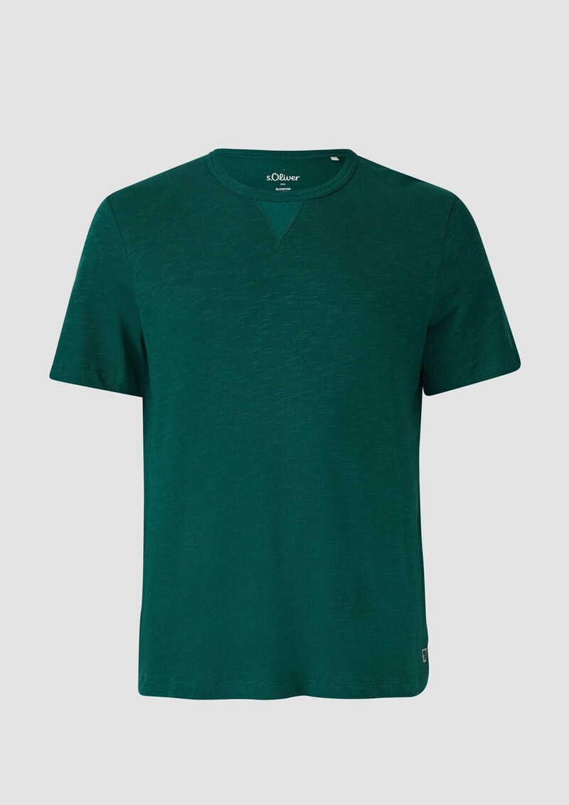 T-Shirt aus Heavy Jersey mit Flammgarnstruktur