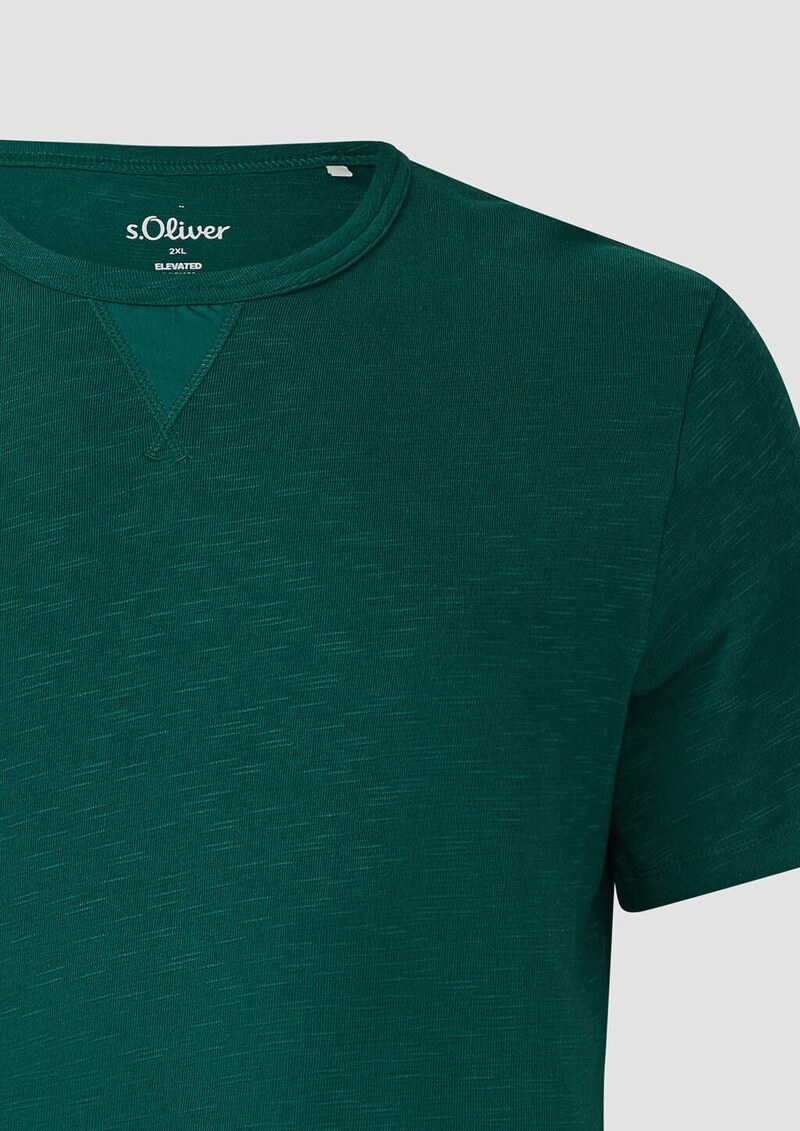 T-Shirt aus Heavy Jersey mit Flammgarnstruktur