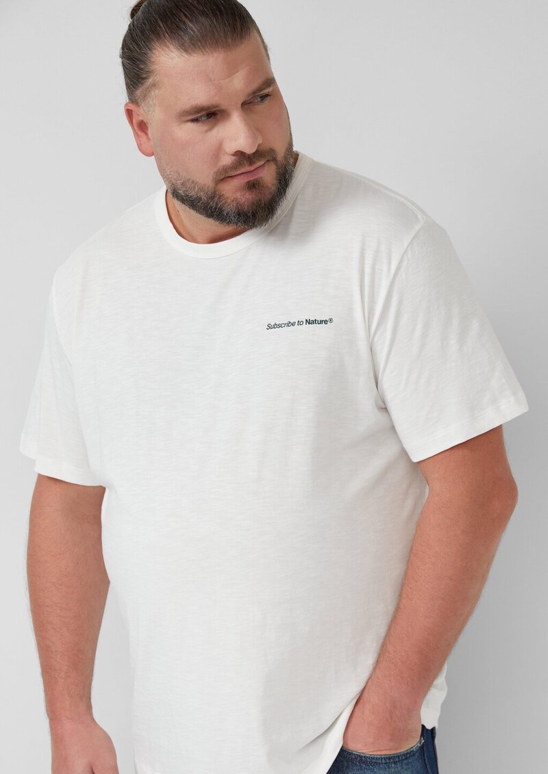 Print-T-Shirt im Relaxed Fit mit Flammgarnstruktur