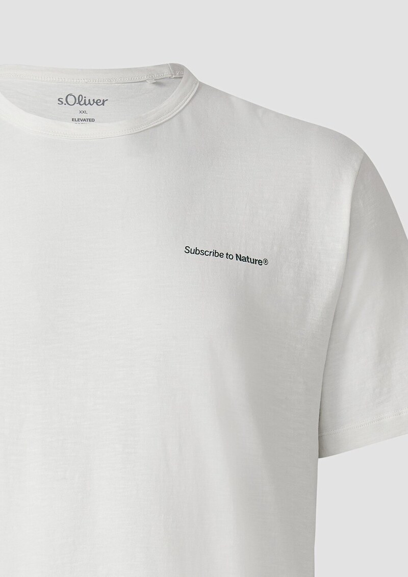 Print-T-Shirt im Relaxed Fit mit Flammgarnstruktur