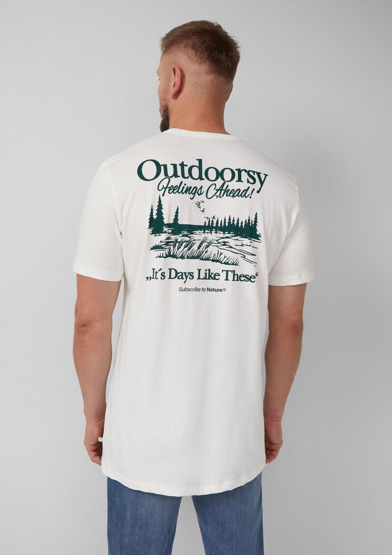 Print-T-Shirt im Relaxed Fit mit Flammgarnstruktur