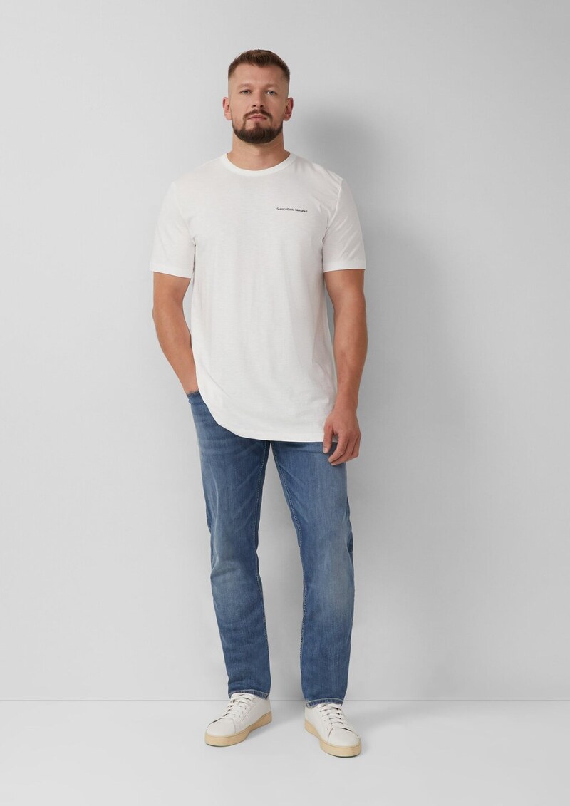 Print-T-Shirt im Relaxed Fit mit Flammgarnstruktur