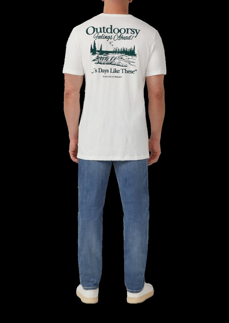 Print-T-Shirt im Relaxed Fit mit Flammgarnstruktur