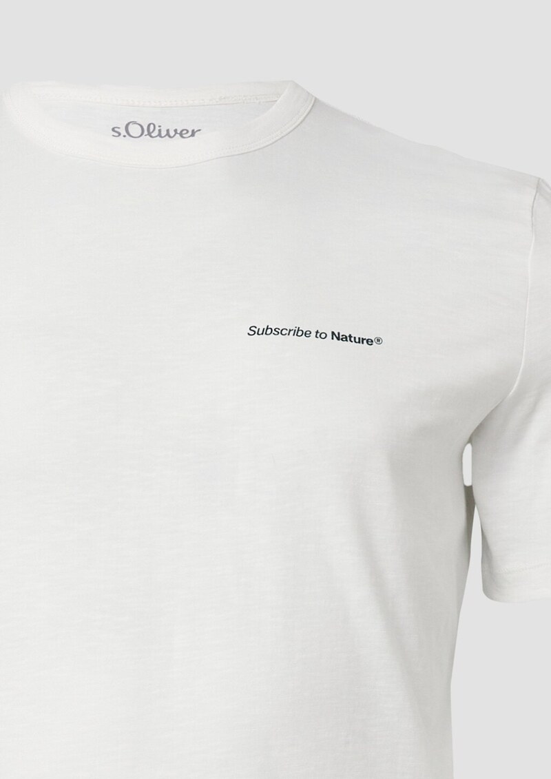 Print-T-Shirt im Relaxed Fit mit Flammgarnstruktur