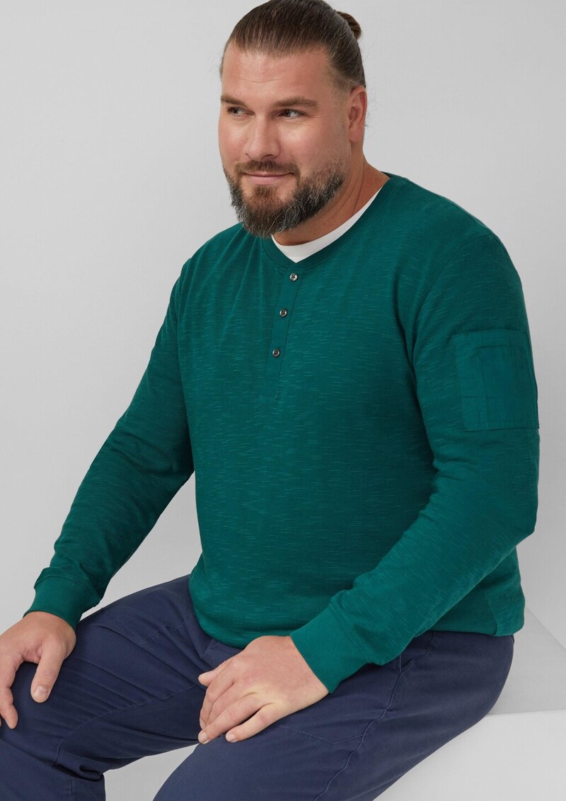 Baumwoll-Shirt mit Crew Neck