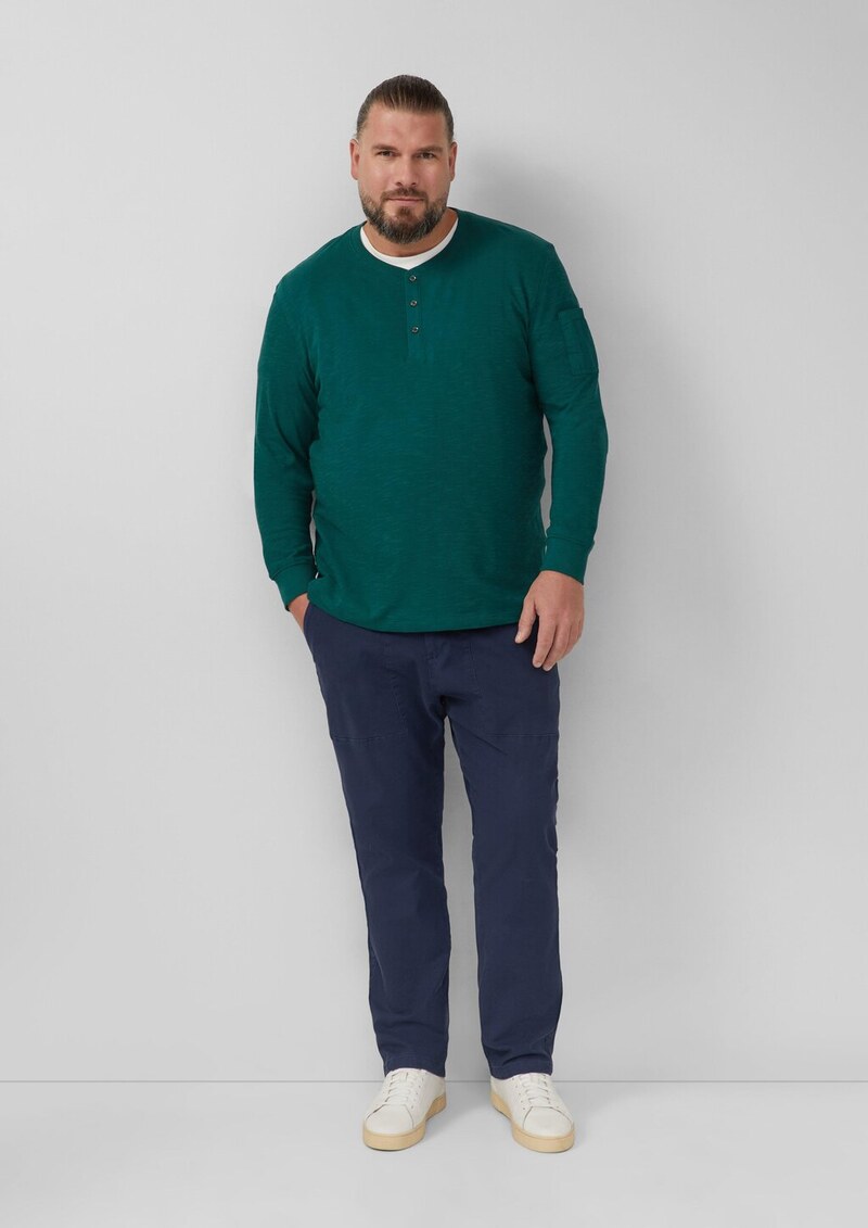 Baumwoll-Shirt mit Crew Neck