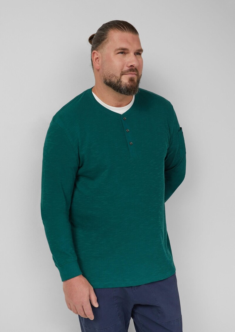 Baumwoll-Shirt mit Crew Neck