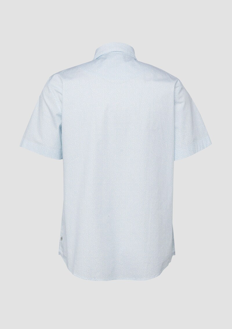 Slim Fit: Leichtes Kurzarm-Hemd mit Brusttasche und Print