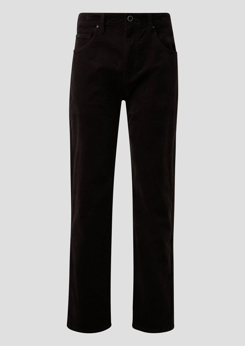 Regular Fit: Hose aus diagonalem Feincord mit geradem Bein