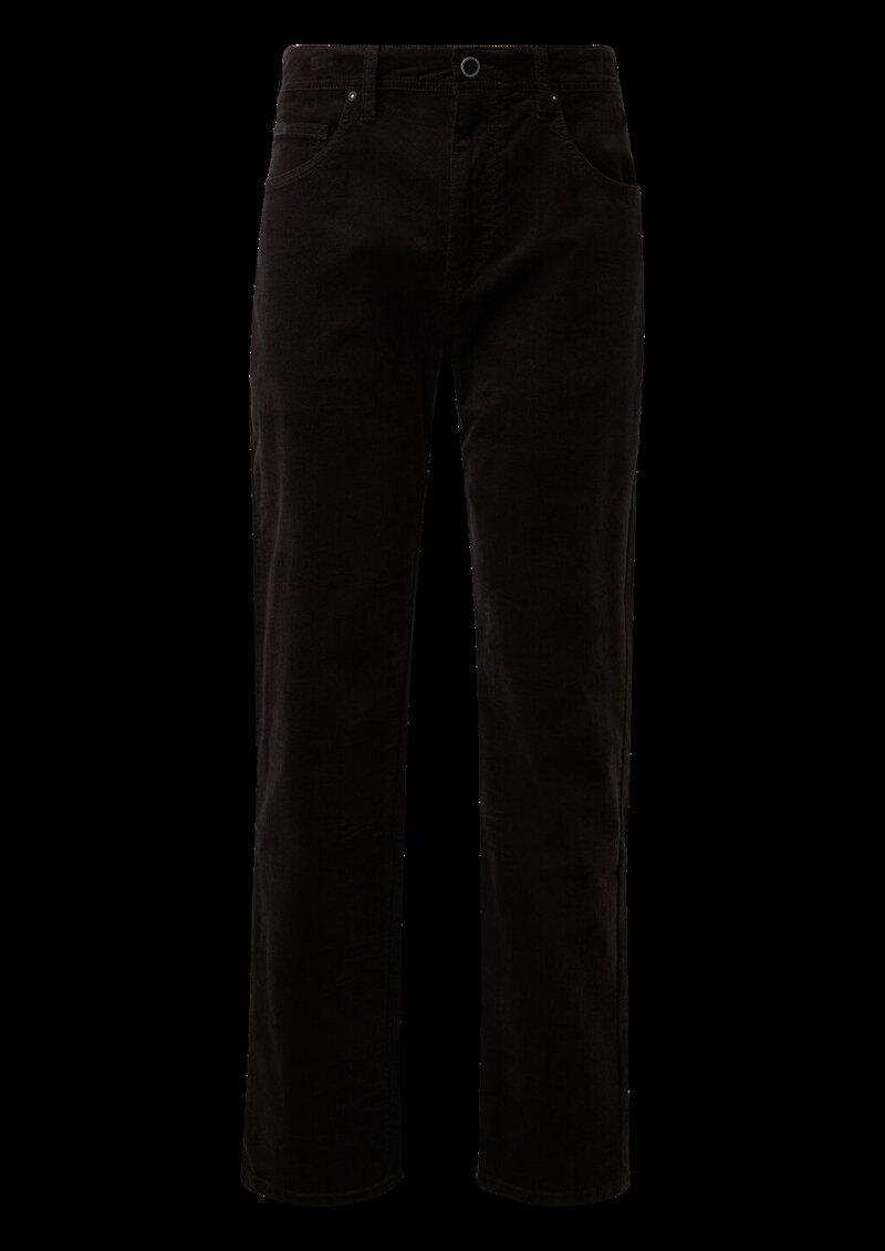 Regular Fit: Hose aus diagonalem Feincord mit geradem Bein