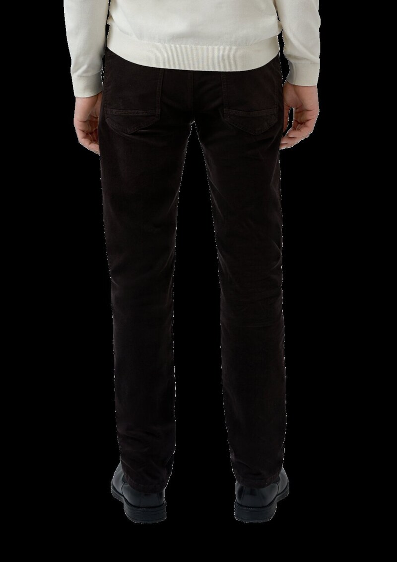 Regular Fit: Hose aus diagonalem Feincord mit geradem Bein