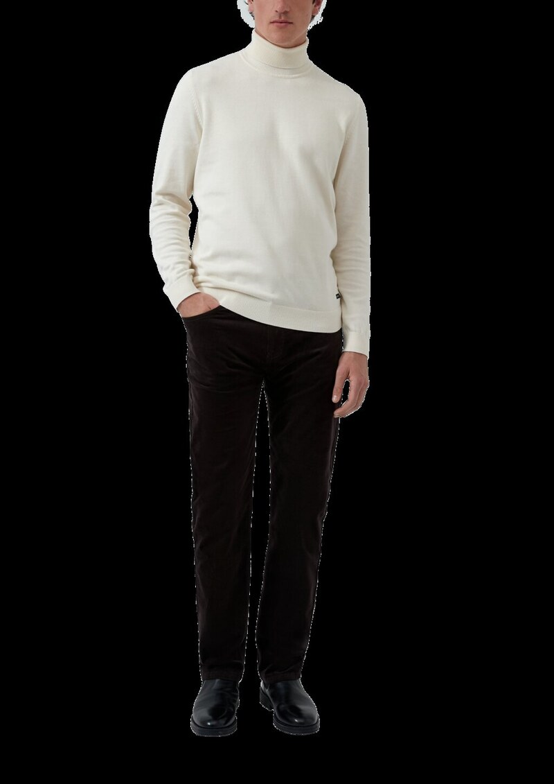 Regular Fit: Hose aus diagonalem Feincord mit geradem Bein