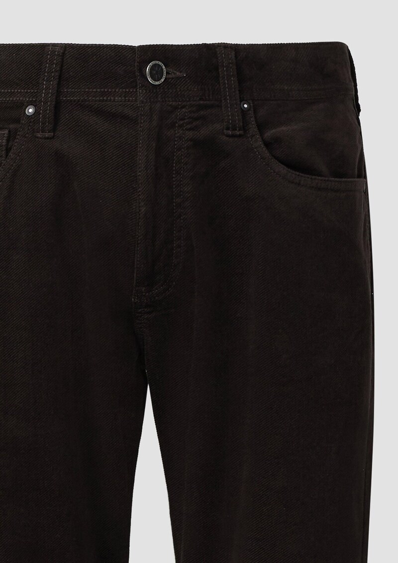 Regular Fit: Hose aus diagonalem Feincord mit geradem Bein