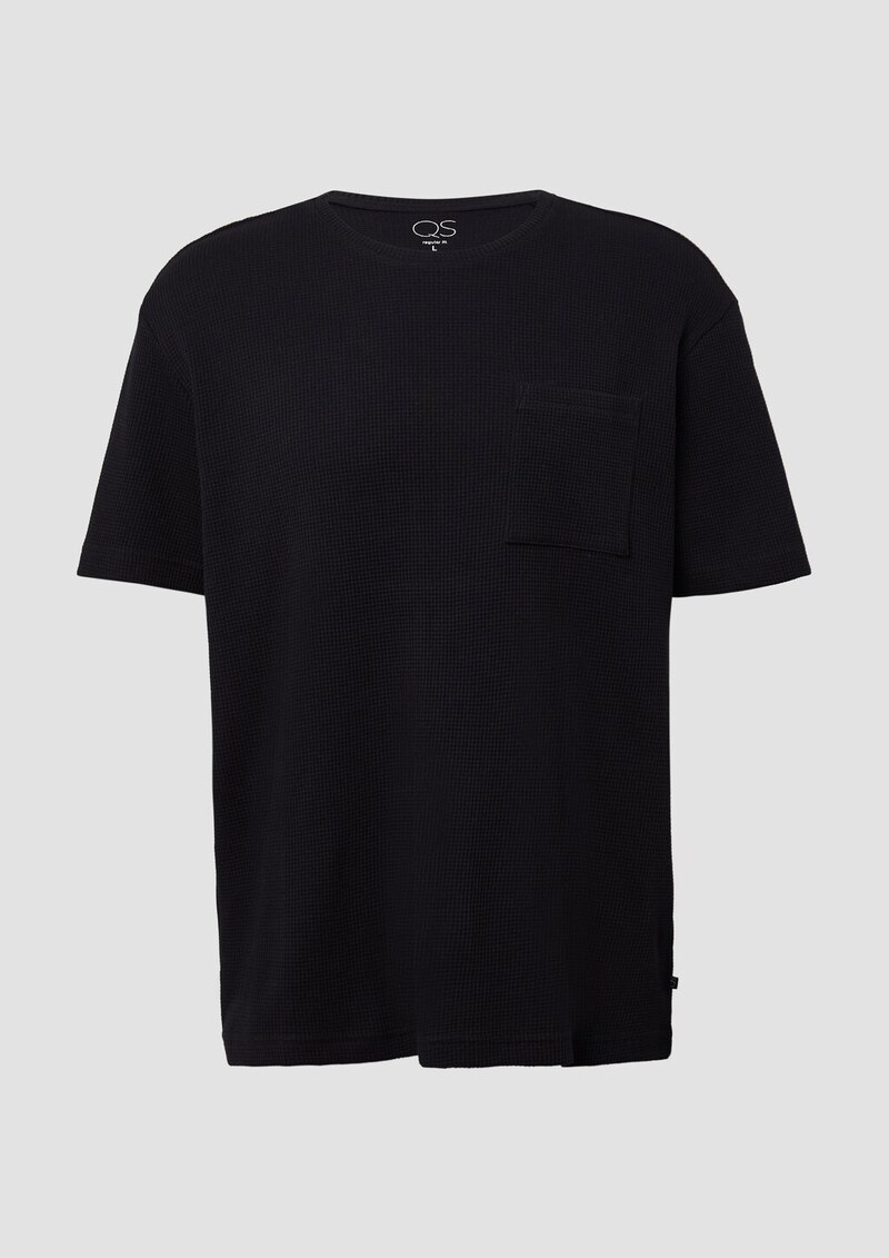 T-Shirt aus Waffelpiqué mit Brusttasche