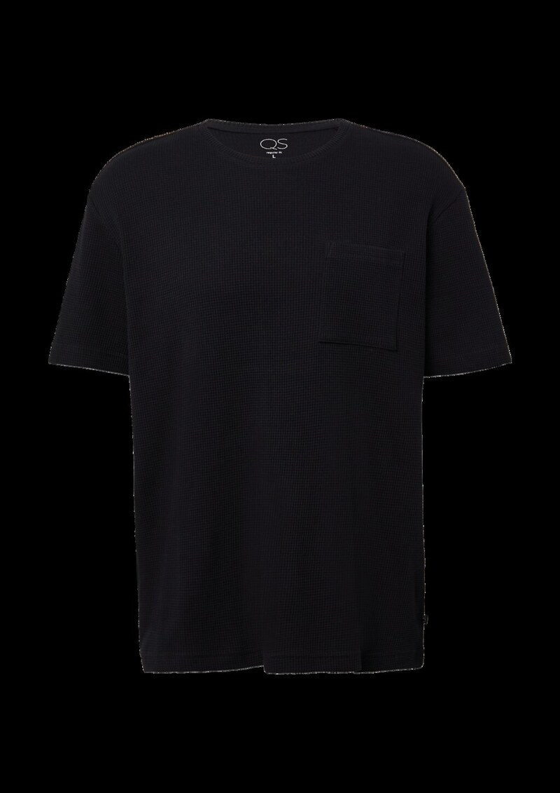 T-Shirt aus Waffelpiqué mit Brusttasche