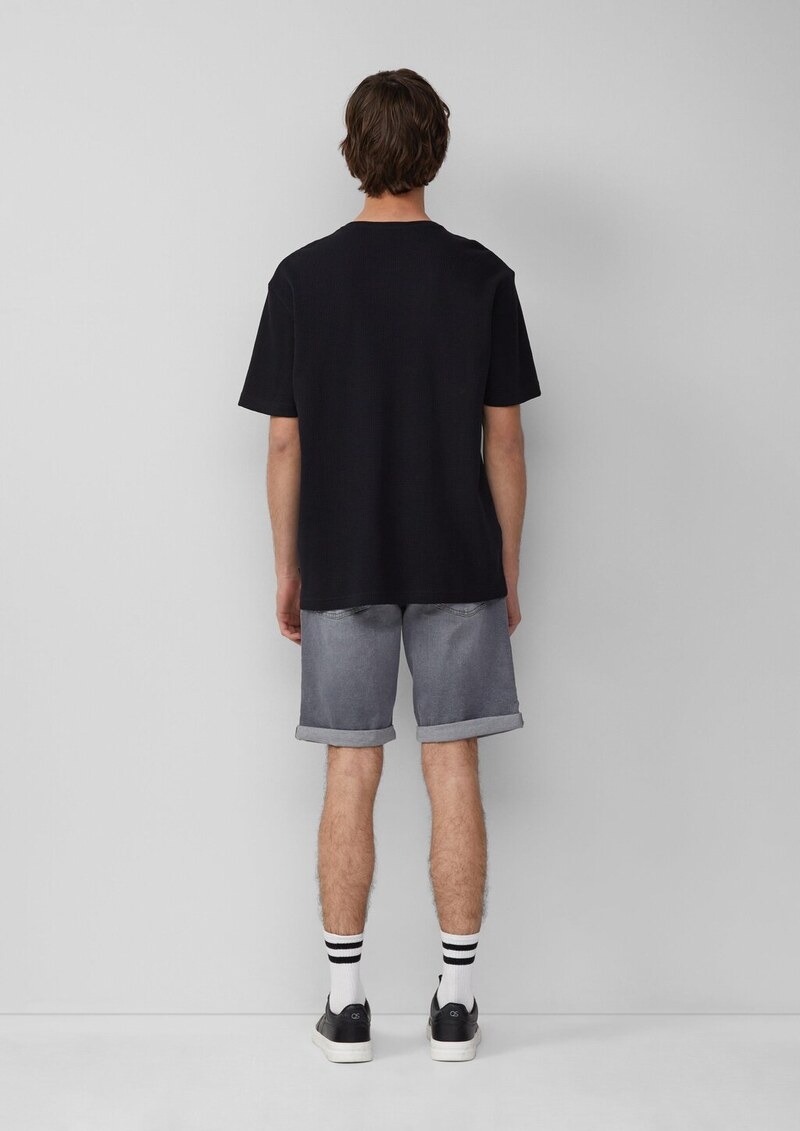 T-Shirt aus Waffelpiqué mit Brusttasche