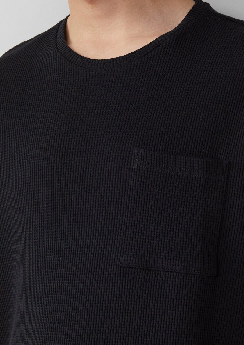 T-Shirt aus Waffelpiqué mit Brusttasche
