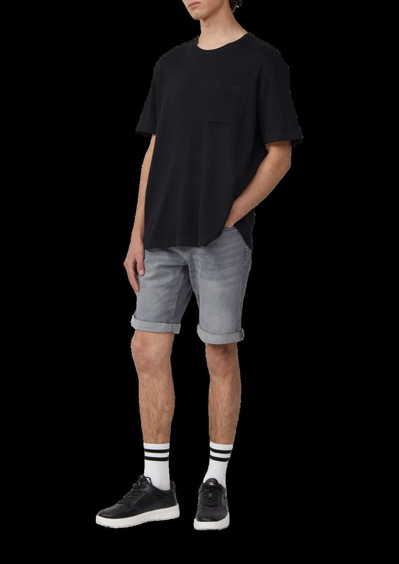 T-Shirt aus Waffelpiqué mit Brusttasche