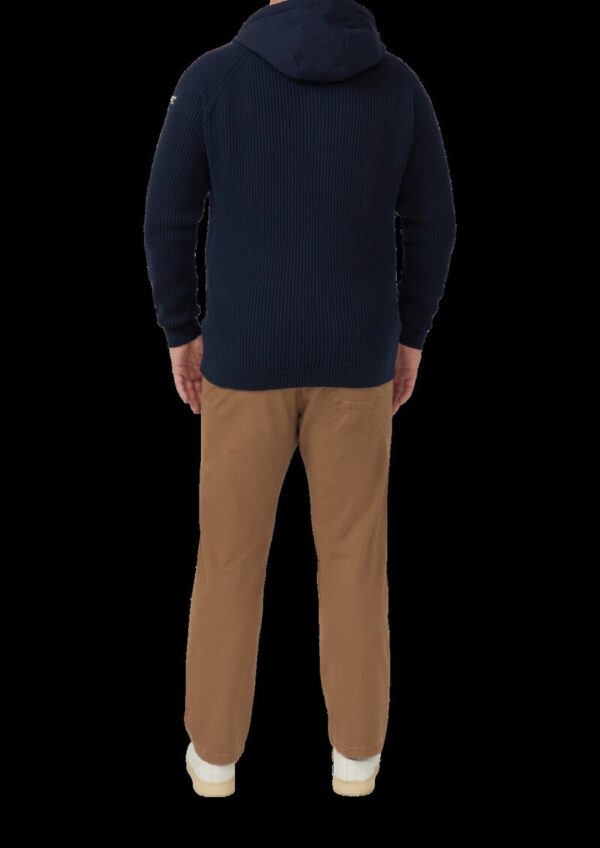 Fabricmix-Strickjacke mit Kapuze und sportiven Details