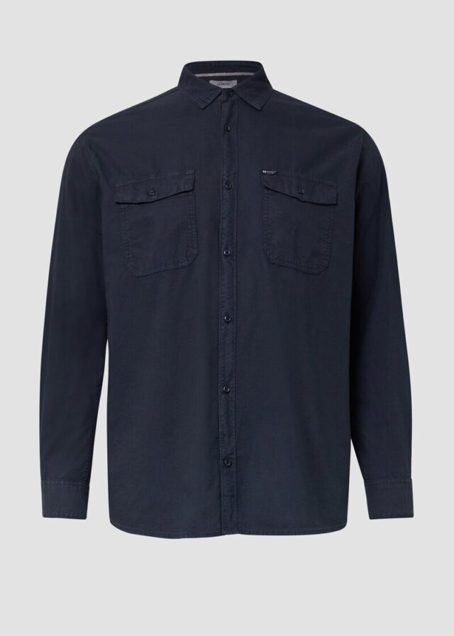 Regular Fit: Gewaschenes Hemd mit Ziernähten