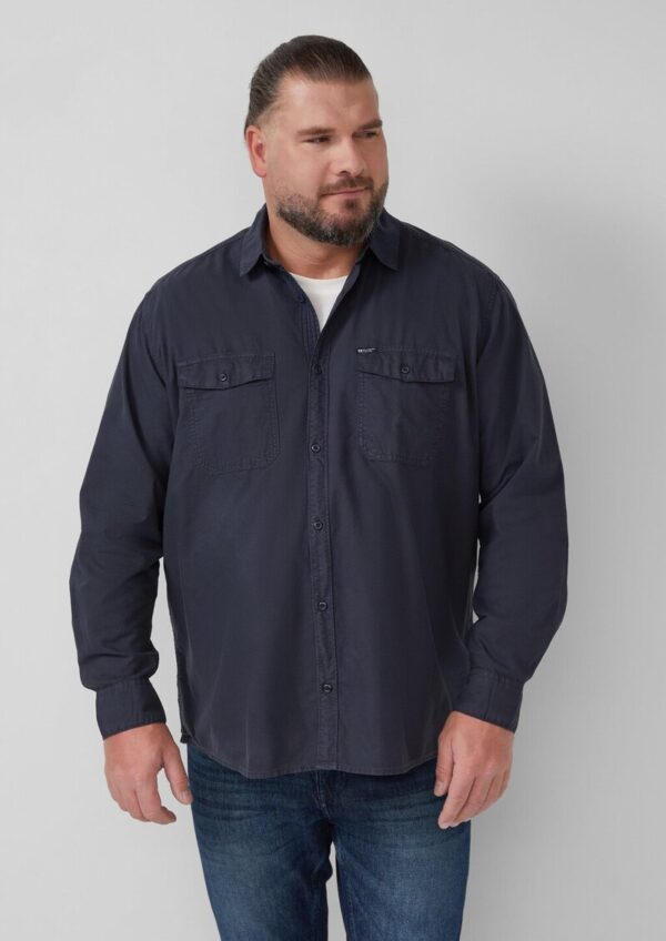 Regular Fit: Gewaschenes Hemd mit Ziernähten