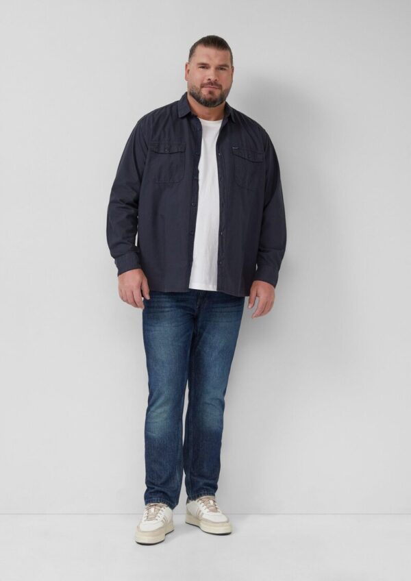 Regular Fit: Gewaschenes Hemd mit Ziernähten