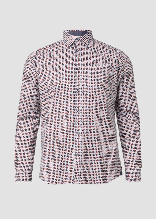 Slim Fit: Gemustertes Hemd aus Baumwollstretch