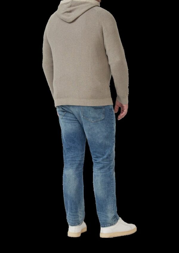 Struktur-Hoodie im Materialmix mit Ärmeltasche