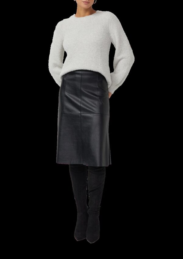 A-Shape-Rock in Leder-Optik mit Naht-Details