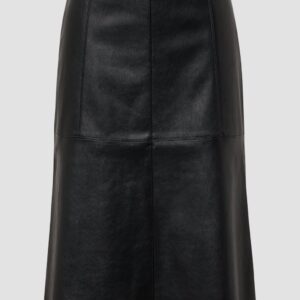 A-Shape-Rock in Leder-Optik mit Naht-Details