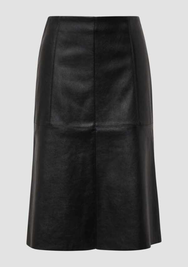 A-Shape-Rock in Leder-Optik mit Naht-Details