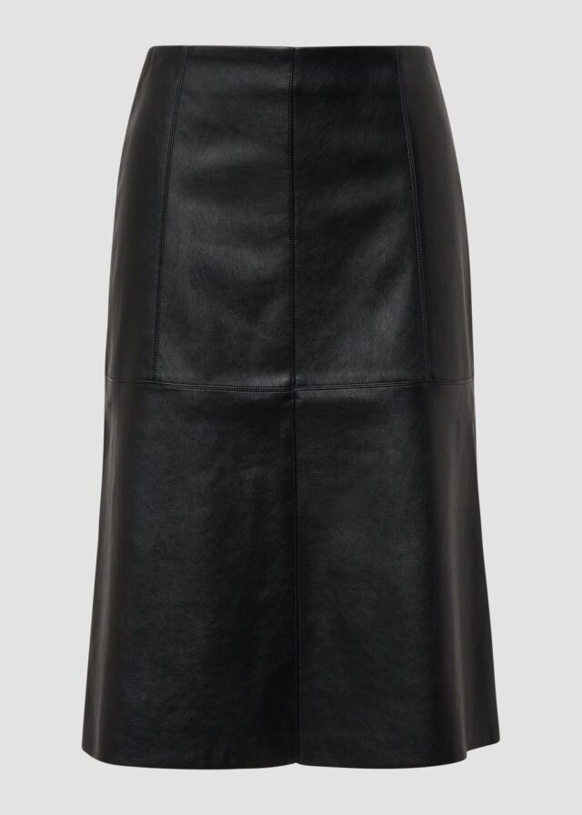 A-Shape-Rock in Leder-Optik mit Naht-Details